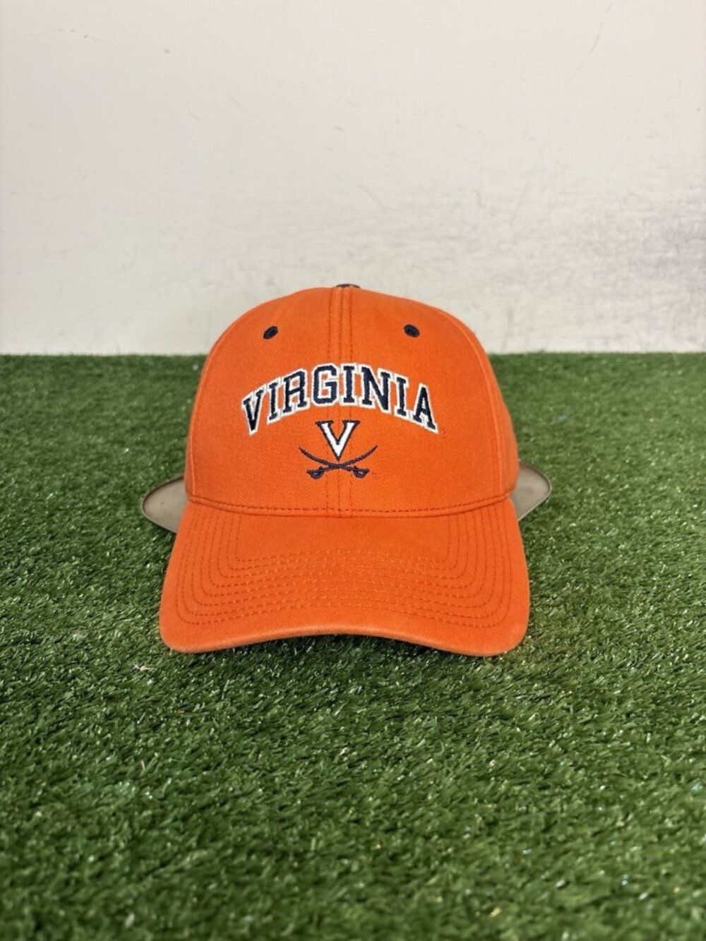 Vintage Virginia Cavaliers hat cap strap back orange blue the game y2k 2000s men